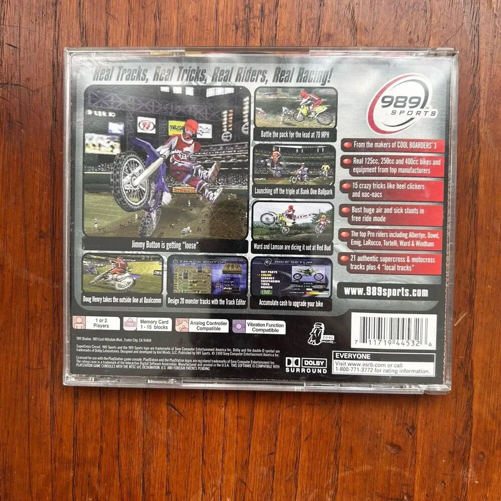 Supercross Ps1 Game Sony PlayStation Psx CIB HTF W/ Registration Card PsOne VTG